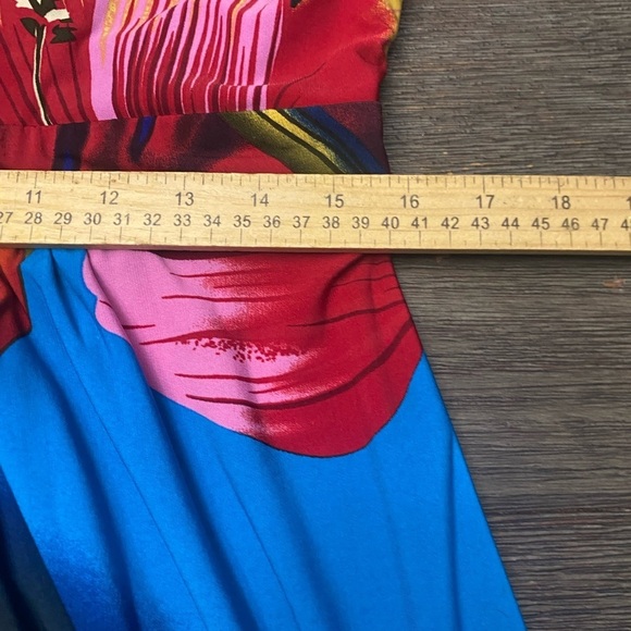 Ronnie Nicole Sleeveless Multicolor Classy Floral Print Maxi Dress V- Neck  14 - Picture 5 of 7